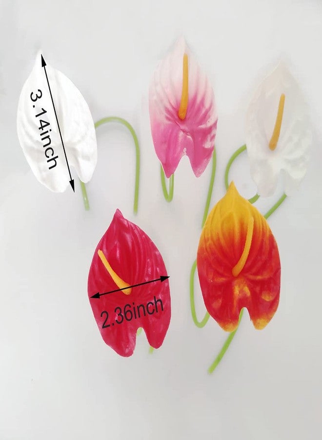AntranStore 20Pcs Artificial Anthurium Flowers Real Touch Fake Flower for Home Decor Floral Arrangements Bouquets (Red) - Image 3